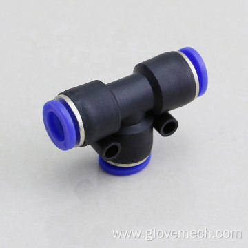 T Type 3 Way Pneumatic Pipe Quick Fittings